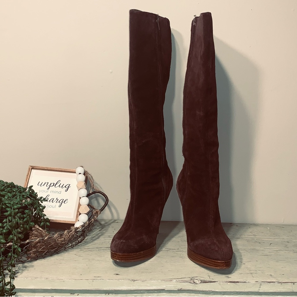 Bakers, suede platform, boots, size 7 brown